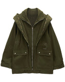 distressed cargo jacket women, frayed utility jacket, vintage workwear coat ladies, fall winter 2025 outerwear women, loose casual commuter jacket, korean street fashion jacket, lazy fit grunge outerwear, washed vintage cargo coat, nowa tokyo retro street style