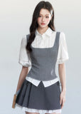 korean outfit aesthetic, layered blouse women, puff sleeve top women, coquette outfit, date outfit, soft girl outfit, feminine korean fashion, slim fit blouse women, aesthetic fashion top, romantic outfit ideas, college style outfit women, cute korean outfit, everyday feminine top, chic casual outfit, soft aesthetic clothing, korean style blouse, spring outfit ideas women, delicate style top, trendy korean fashion, gentle feminine outfit