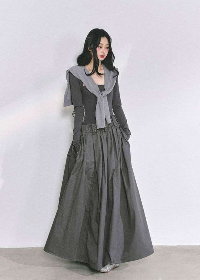 korean long dress, french hepburn maxi dress, korean fashion long sleeve dress, elegant black gown, autumn maxi dress women, waist slimming long skirt, seoul style formal dress, korean elegant outfit 2025, black hepburn style dress, feminine long sleeve maxi, korean boutique dress, chic minimalist maxi, classy black evening dress, elegant korean clothing, nom alm dress