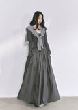 korean long dress, french hepburn maxi dress, korean fashion long sleeve dress, elegant black gown, autumn maxi dress women, waist slimming long skirt, seoul style formal dress, korean elegant outfit 2025, black hepburn style dress, feminine long sleeve maxi, korean boutique dress, chic minimalist maxi, classy black evening dress, elegant korean clothing, nom alm dress