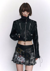 leather jacket women, cropped leather jacket, biker jacket women, grunge outfit women, edgy outfit women, street style jacket, punk style clothing, y2k edgy outfit, alternative fashion women, black leather jacket, cropped biker jacket, urban streetwear women, statement jacket women, fitted leather jacket, rebellious fashion outfit, underground fashion women, dark aesthetic outfit, edgy streetwear women, zip jacket women, modern punk fashion