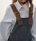 Denim short suspender dress