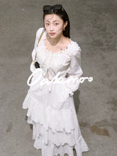 Preppy Cotton Strap Shirt & Layered Skirt Set