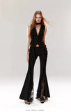 Original lace flared pants high waist