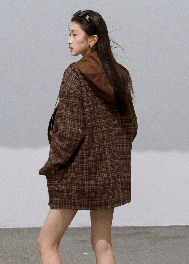 Plaid Wool Coat