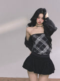 Eaton Noir Plaid Knit Two-Piece Set