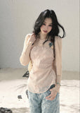 Blush embroidered camisole top with floral detail