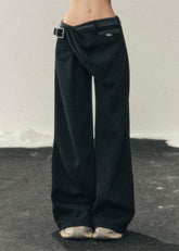 AOMALM winter pants, Korean fleece trousers women, wide-leg winter pants, belted fleece pants, Korean style winter trousers, soft fleece pants women, high waist wide pants, cozy winter bottoms, feminine wide-leg pants, Korean aesthetic clothing, winter casual trousers, relaxed fit winter pants, minimalist winter wear, soft drape trousers women, warm fleece pants