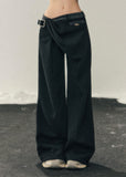 AOMALM winter pants, Korean fleece trousers women, wide-leg winter pants, belted fleece pants, Korean style winter trousers, soft fleece pants women, high waist wide pants, cozy winter bottoms, feminine wide-leg pants, Korean aesthetic clothing, winter casual trousers, relaxed fit winter pants, minimalist winter wear, soft drape trousers women, warm fleece pants
