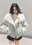 velvet winter jacket, korean fur jacket, lamb fur coat women, warm winter cotton jacket, thick cold proof coat, shearling velvet jacket, korean fashion outerwear, fw25 winter coat, fluffy winter jacket, womens warm jacket