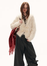 loop yarn cardigan women, fleece knit cardigan, oversized lazy sweater, y2k cozy knitwear, white knit cardigan women, loose fit winter sweater, street style cardigan women, plush knit sweater, trendy fall winter knit, mamc cardigan style, casual oversized knit, soft fleece sweater women, fashion knit jacket, y2k street sweater, cozy women cardigan