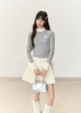 Korean soft knit sweater, bunny embroidery sweater, rabbit embroidered top, imitation mink sweater, women’s semi-turtleneck knit, soft glutinous knitwear, Korean feminine style sweater, winter warm knit top, cute rabbit sweater Korea, UMOUUMO knitwear, soft girl aesthetic top, cozy winter layering sweater, slim fit warm knit for women, kawaii Korean sweater