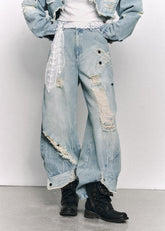 wide leg jeans women, distressed jeans women, ripped denim jeans, grunge outfit women, edgy outfit women, street style jeans, punk style clothing, y2k edgy outfit, alternative fashion women, oversized denim pants, raw edge jeans, baggy jeans women, urban streetwear women, dark aesthetic outfit, vintage washed jeans, statement denim pants, loose fit jeans women, rebellious fashion outfit, underground fashion women, distressed wide jeans