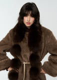 4muggle, fox fur scarf, real fur pom scarf, winter warm neck wrap, luxurious fur stole, fluffy pom pom scarf, Korean fashion winter accessories, stylish winter scarf, elegant fur collar, autumn winter outfit, warm cozy accessory, chic women’s scarf, winter luxury style, fox fur puffs, 2025 winter fashion trend