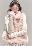 dream faux fur vest, korean sweet winter vest, soft feminine gilet, reversible plush vest, fluffy winter layering top, AOMALM vest, girly winter outfit, soft pastel fur vest, cozy faux fur jacket women, korean fashion winter 2025, cute fluffy vest, warm layering piece, sweet girly aesthetic clothing, winter plush outerwear, faux fur sleeveless jacket, kawaii winter fashion, fluffy reversible vest women, soft texture vest outfit