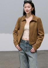 Suede Lace Lapel Jacket