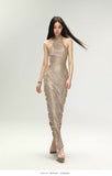 Shiny Pleated Sleeveless Dress