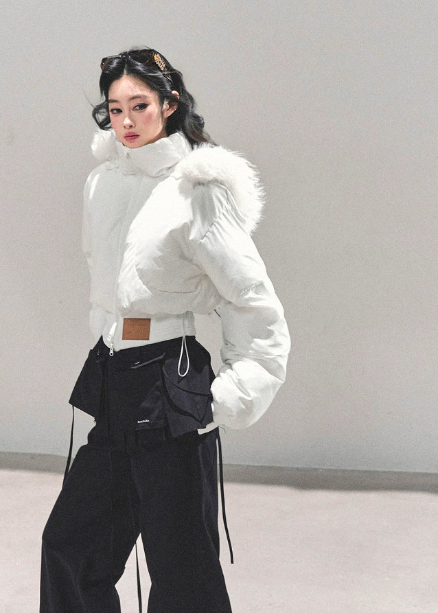 korean padded jacket women, thickened hooded puffer, winter cotton coat women, warm padded jacket, fur hood winter coat, white black winter puffer, fw25 korean outerwear, thick warm jacket women, hooded padded winter coat