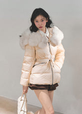 snow pontoon jacket, Korean winter down coat, AOMALM down jacket, imitation fur collar jacket, white duck down women, warm puffer coat winter, feminine winter jacket, Korean style puffer, fur trim down coat, ribbon waist puffer, winter fashion Korea, soft fur collar coat, stylish warm down jacket, lightweight duck down coat, women’s winter outerwear, A-line winter puffer, belted down jacket women, cozy winter coat Korean style, puff sleeves down jacket, luxury winter jacket women