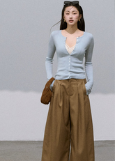 Embroidered Lace Wide-Leg Pants