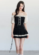 spring brunch outfit, brunch outfit ideas, off shoulder top women, jacquard blouse women, korean feminine top, coquette outfit, soft girl outfit, aesthetic fashion top, feminine korean fashion, cute spring outfit, romantic casual outfit, date outfit women, lightweight summer top, stylish blouse women, soft aesthetic clothing, everyday outfit women, delicate feminine top, korean style blouse, trendy spring top, outfit ideas spring