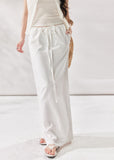 white linen skirt, high waist maxi skirt, drawstring skirt women, korean fashion skirt, long straight skirt, minimalist summer skirt, relaxed summer outfit, white maxi skirt women, linen blend skirt, vacation skirt outfit, casual elegant skirt, soft drape skirt