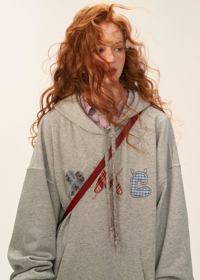 patch plaid hoodie dress women, embroidered sweatshirt dress, fall winter hoodie dress 2025, oversized street dress women, korean cozy hoodie outfit, patchwork embroidery hooded dress, casual long sleeve sweat dress, street chic winter dress outfit, nowa tokyo indie street style