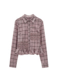 Frill-Edge Plaid Shirt