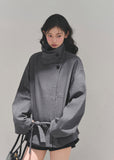 AOMALM coat, French Hepburn coat, Korean feminine trench, turtleneck wrap coat, winter knit coat women, belted trench coat, soft feminine outerwear, Korean winter coat, elegant women’s coat, loose fit trench, minimal luxury coat, autumn winter outerwear, French style coat women, neutral winter coat, chic knit trench