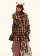 チェック柄ボウドレス