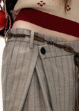 striped trousers women, deconstructed pleated pants, y2k straight leg pants, loose fit gray trousers, street tailored pants women, high waist striped pants, autumn winter trousers women, modern street pants, wide leg striped pants, fashion casual trousers, trendy women pants, mamc pants style, high end street trousers, relaxed fit pleated pants, y2k fashion bottoms