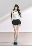 korean off shoulder ribbon top, korean hot girl long sleeve shirt, seoul street fashion top women, korean sexy slim fit long sleeve, off shoulder tie top women, korean modern chic top, korean autumn off shoulder blouse, kfashion minimalist street top, korean elegant bow top, seoul inspired off shoulder outfit, hot girl shoulder tie design, korean feminine streetwear, off shoulder stylish korean shirt, trendy long sleeve fall top, korean fashion black white slim top