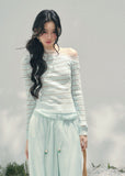 AOMALM asymmetric lace knit top, French romantic spring sweater, feminine slanted shoulder knitwear, Korean elegant lace blouse, quiet luxury womens knit, sheer lace long sleeve top, Parisian inspired romantic knit, delicate cutout spring top women, refined feminine Korean fashion, lightweight romantic knitwear, soft luxury womenswear knit, lace detail asymmetric sweater, elegant spring outfit knit, romantic Korean French aesthetic clothing, feminine layered knit top, poetic romantic spring fashion
