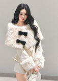 French winter set, faux fur cape outfit, Christmas luxury outfit women, AOMALM winter collection, feminine Korean winter style, three-piece winter suit women, holiday date outfit Korean, faux fur jacket set, winter mini skirt set, elegant winter coordinates, warm stylish winter clothes, luxury faux fur top, French romantic outfit, Korean fashion winter 2025, AOMALM apparel, holiday bow jacket, cottagecore winter outfit, soft girl winter aesthetic, Christmas outfit women Korea, chic winter layering set.