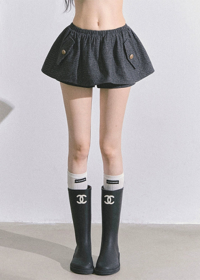korean skirt, plaid mini skort, trendy bubble skirt, street style skirt, high waist mini skirt, puff skirt women, kfashion skirt, soft girl mini skirt, korean american style clothes, fall winter mini skirt