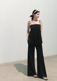 oakmoo pants, modal wide leg pants, black wide leg pants, korean minimal fashion, casual summer pants, soft knit pants women, relaxed wide leg trousers, travel pants women, bare feel pants, quiet luxury casual pants, black lounge pants, effortless summer outfit