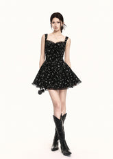 square neck dress women, black mini dress women, floral mini dress, puff skirt dress, korean fashion dress, slim fit dress women, structured dress women, summer outfit ideas, vacation dress women, elegant mini dress, fitted waist dress, chic minimal dress, short dress women, modern feminine outfit, flattering mini dress, clean silhouette dress, stylish black dress, trendy mini dress, parisian style dress, statement mini dress