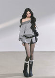 off shoulder sweatshirt women
asymmetric sweatshirt top
plaid trim sweatshirt
korean streetwear sweatshirt
american college style top
loose fit gray pullover women
slimming off shoulder top
fall fashion sweatshirt women
casual chic sweatshirt
korean american fashion top
oversized gray sweatshirt
trendy off shoulder sweater