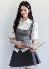 korean outfit aesthetic, layered blouse women, puff sleeve top women, coquette outfit, date outfit, soft girl outfit, feminine korean fashion, slim fit blouse women, aesthetic fashion top, romantic outfit ideas, college style outfit women, cute korean outfit, everyday feminine top, chic casual outfit, soft aesthetic clothing, korean style blouse, spring outfit ideas women, delicate style top, trendy korean fashion, gentle feminine outfit