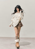 snow country sweater, one shoulder knit, Korean twist sweater, asymmetrical knit top, winter feminine knit, soft Korean fashion, AOMALM sweater, off shoulder winter top, twist cable knit, Korean girl aesthetic outfit, soft girl winter top, French knit sweater, irregular knit design, cozy winter knit, elegant off shoulder top, trendy Korean knitwear, winter twist pullover, romantic knit sweater, feminine winter outfit, AOMALM winter collection