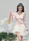 AOMALM asymmetric lace knit top, French romantic spring sweater, feminine slanted shoulder knitwear, Korean elegant lace blouse, quiet luxury womens knit, sheer lace long sleeve top, Parisian inspired romantic knit, delicate cutout spring top women, refined feminine Korean fashion, lightweight romantic knitwear, soft luxury womenswear knit, lace detail asymmetric sweater, elegant spring outfit knit, romantic Korean French aesthetic clothing, feminine layered knit top, poetic romantic spring fashion