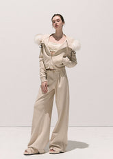 Casual Wool Blend Trousers