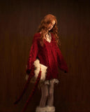 Scarf bandage cable knit sweater