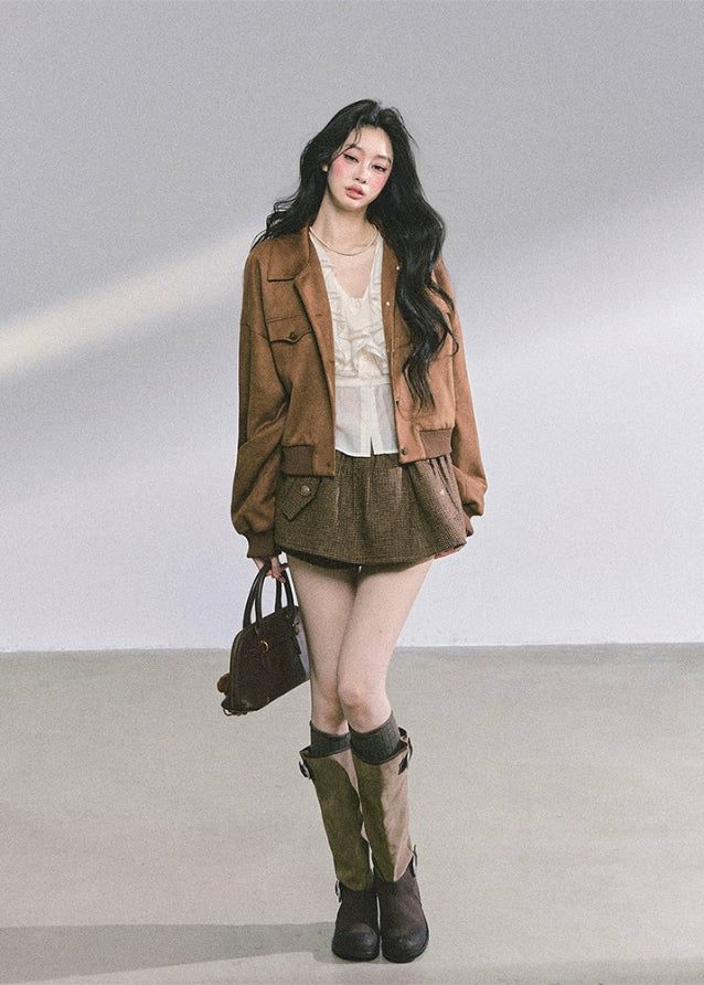 high end french blouse, lace ruffle top, v neck lace shirt, autumn korean fashion top, slimming ruffle blouse, elegant lace blouse women, korean romantic style shirt, vintage frill top women, chic feminine blouse, aesthetic korean outfit top