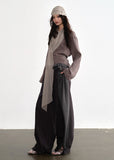 JNYLON earth tone shirt women, Korean stylish wide sleeve blouse, neutral long streamer shirt, modern Korean fashion shirt, chic natural style womenswear, long tie blouse Korean fashion, relaxed wide sleeve shirt women, trendy Korean street chic top, minimalist earth color blouse women, lightweight urban fashion shirt, Korean aesthetic long sleeve blouse, stylish neutral layering shirt