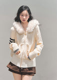 winter knit hoodie, faux fur collar sweater, Korean style knit top, AOMALM sweater, cable knit jacket women, fluffy hood knitwear, warm winter top, feminine winter fashion, Korean girly style sweater, long sleeve knit hoodie, cute winter outfits women, fur trim hood jacket, cozy knit zip sweater, soft cable knit top, trendy winter Korean fashion, warm knit hoodie women, faux fur winter clothing, elegant knit jacket