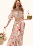 two piece set women, summer resort outfit, floral skirt set, puff sleeve top women, vacation outfit women, beach outfit women, aesthetic summer outfit, ruffle skirt outfit, korean fashion set, casual summer outfits, colorful summer outfit, feminine summer set, travel outfit women, lightweight summer clothing, boho summer outfit, trendy summer set, cute summer outfit, statement outfit women, chic resort wear, flowy skirt set