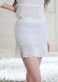 hollow knit top and skirt set, French knit skirt set, feminine Korean two piece set, cream knit mini skirt set, romantic knit outfit women, soft knit matching set, slim fit top and skirt set, elegant mini skirt set, dressy knit co-ord women, cute Korean skirt set, date outfit two piece set, soft cream knit set, fitted knit top women, feminine coordinated outfit, LaLuneDuCiel style clothing
