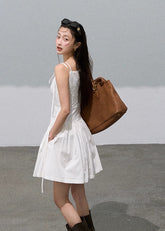 High-End Embroidered White Dress