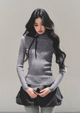 AOMALM, velvety knit top, semi turtleneck top, Korean feminine top, autumn winter knitwear, soft slim fit top,
K-fashion long sleeve shirt, stretchy warm base layer, chic Korean style clothing, stylish women’s basics,
premium knit top for winter, fashionable inner wear women's 2025